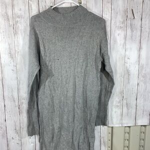 Womens Sz small minimalist Long Sleeve Ribbed Sweater Dress  preppy